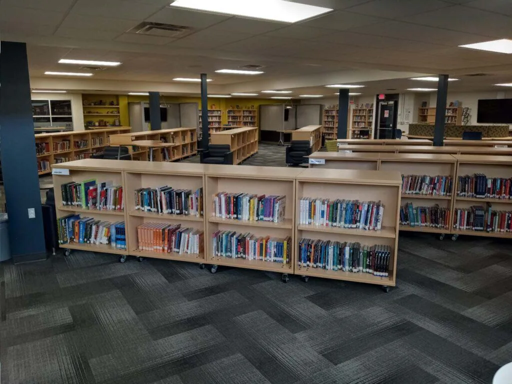 School library shelving