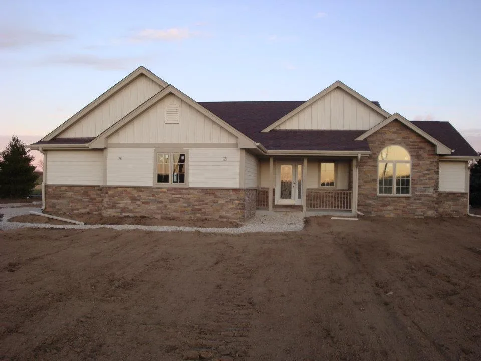 Newly built custom home exterior
